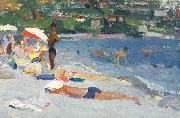unknow artist A Beach in Evpatoria Germany oil painting artist